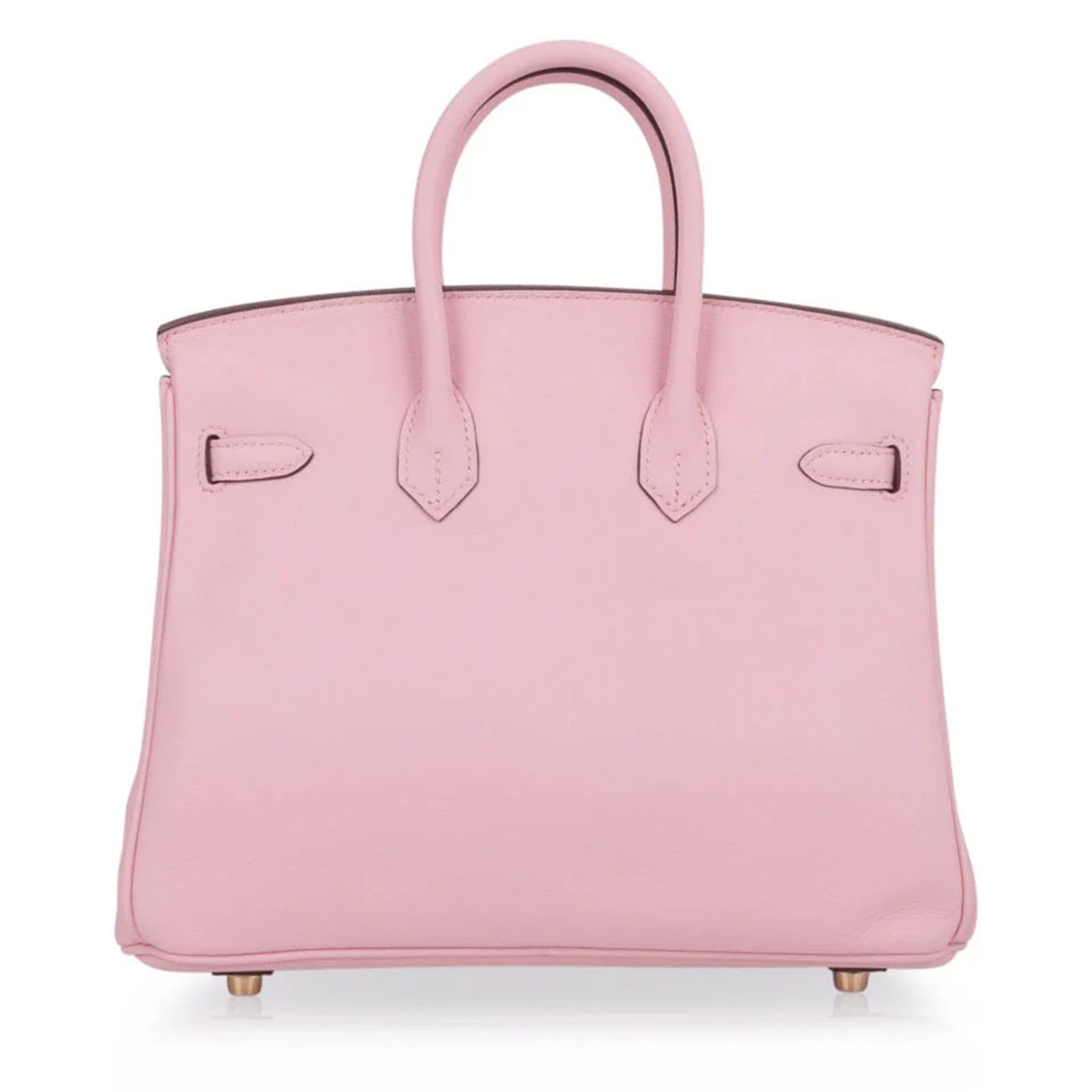Delicate Cherry Blossom Pink Ultra Smooth Matte Compact Box Hand Tote With Polished Golden Twist Lock Hardware And Coordinating Soft Pink Suspended Metal Padlock Charm